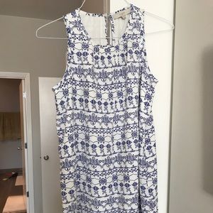 Loft Eyelet Print Shift Dress